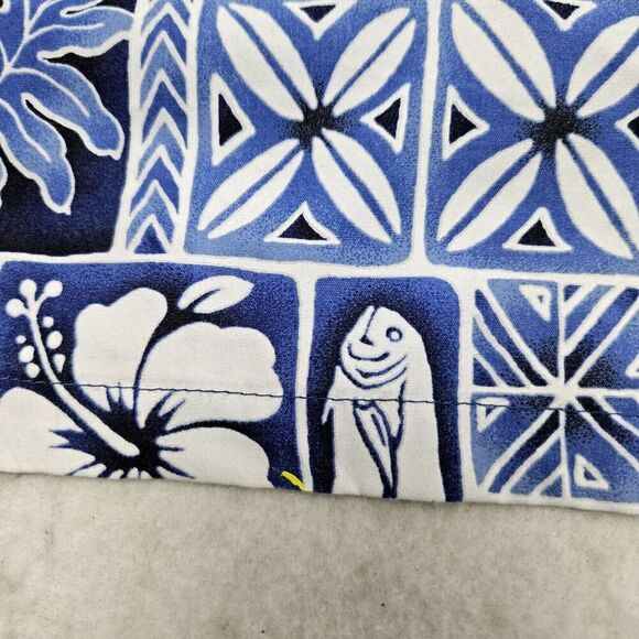 Tommy Fashion Hawaii Shirt XL Extra Large Blue Aloha Fish Turtle Floral Hawaiian - Picture 4 of 6